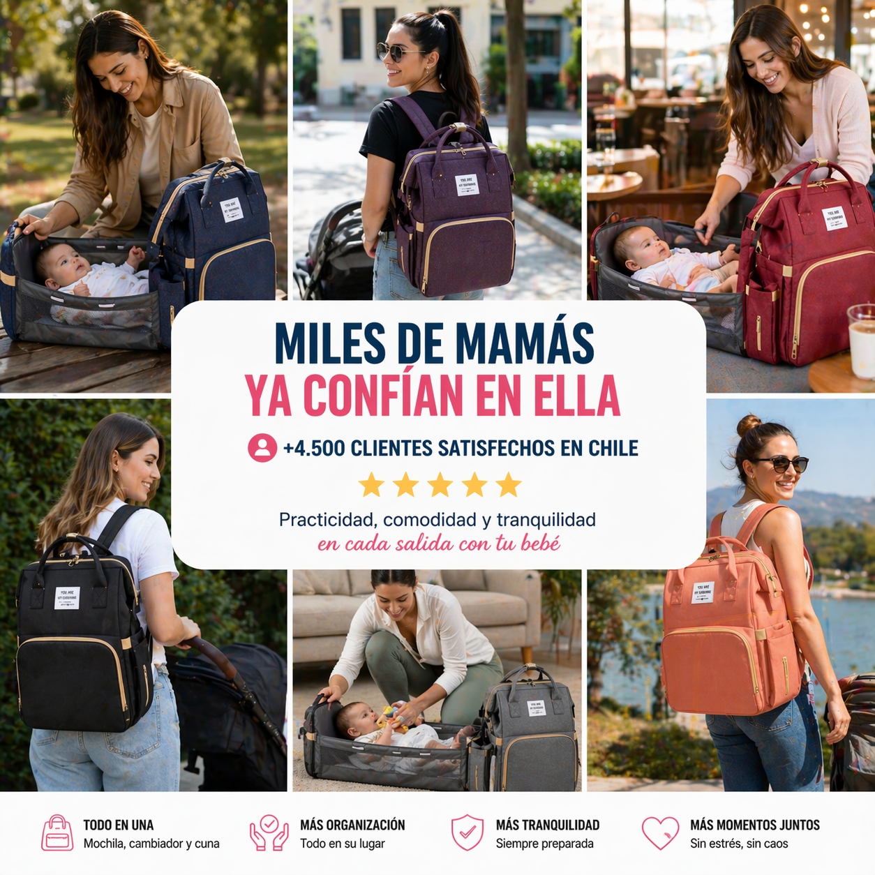 La mochila 3 en 1 que elimina el caos cada vez que sales con tu bebé