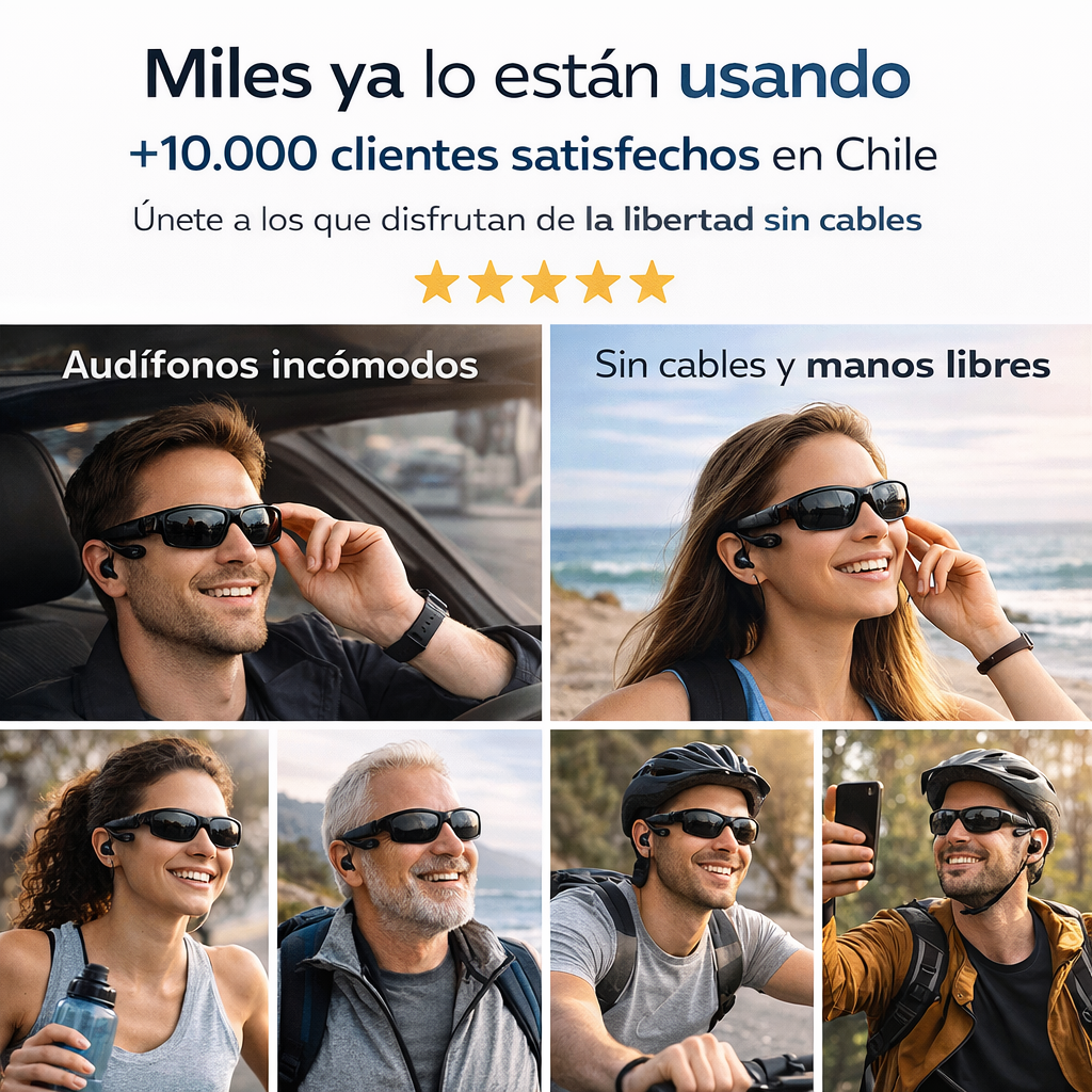 SoundGlasses Pro™ - Lentes Inteligentes con Audio Bluetooth Integrado