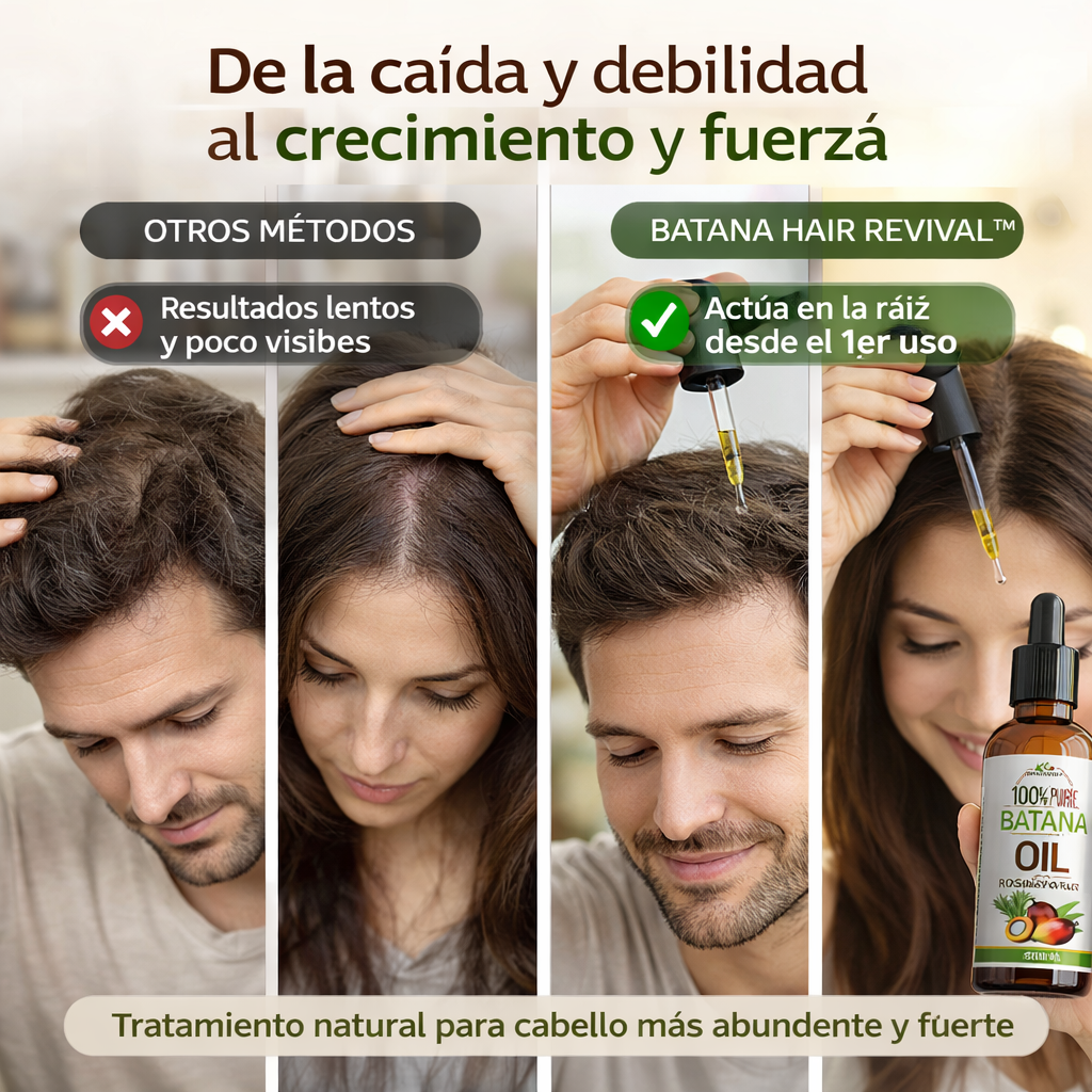 Batana Hair Revival™ – Cabello más abundante y fuerte.