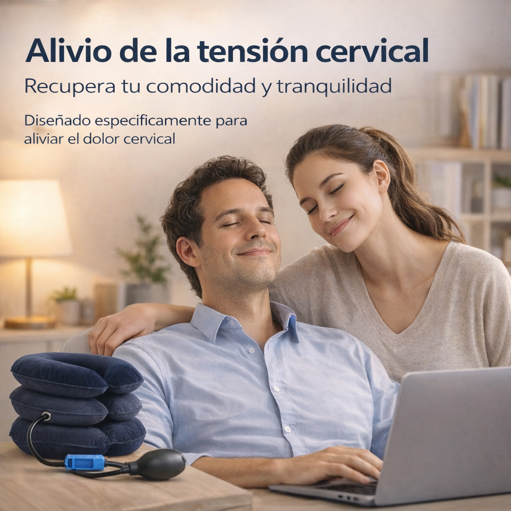 CerviRelief™ - Almohada Ortopédica inflable para cuello.