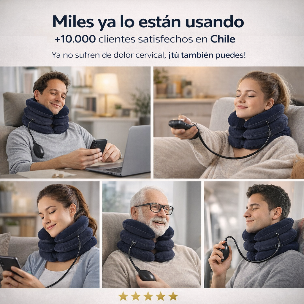 CerviRelief™ - Almohada Ortopédica inflable para cuello.