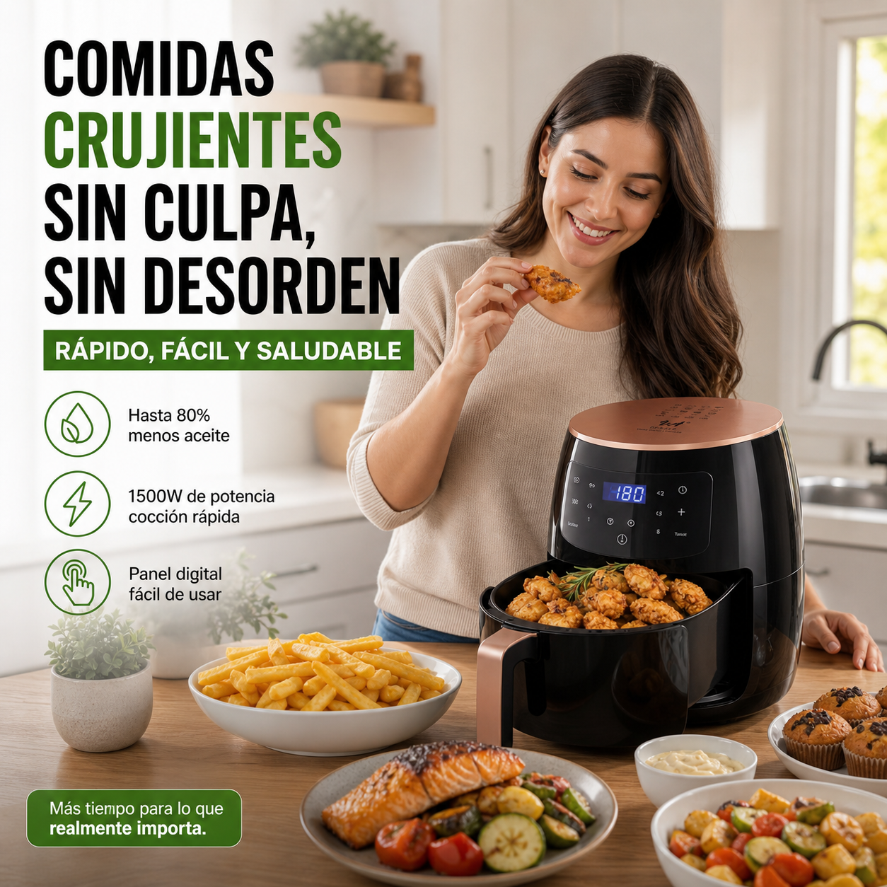 AirCrisp Pro 6L™ – Freidora Inteligente Sin Aceite