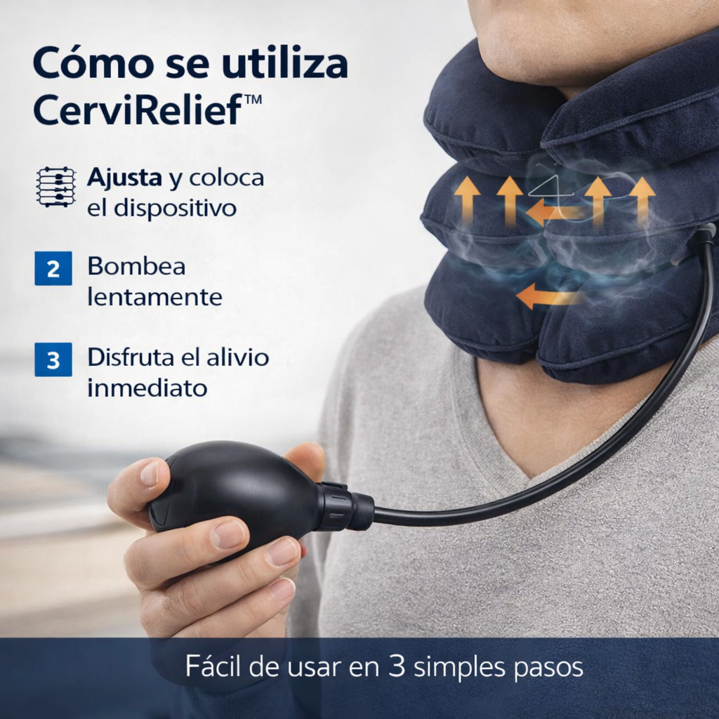 CerviRelief™ - Almohada Ortopédica inflable para cuello.
