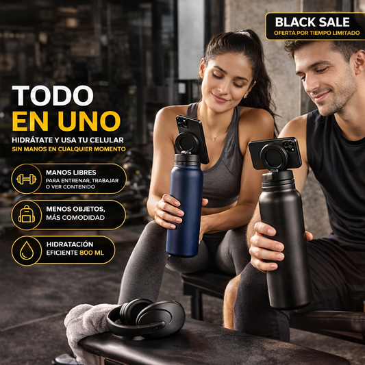 HydraMag™ Bottle Pro  Botella Inteligente con Soporte Magnético 360°