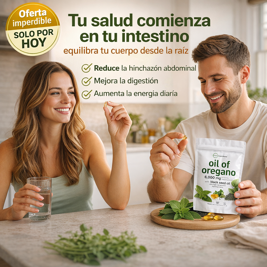 Aceite De Orégano 60 capsulas - Refuerza tu sistema inmune y mejora tu digestión de forma natural