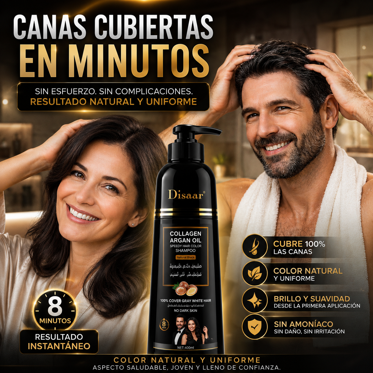 RejuvaColor™ Cubre tus canas en minutos SIN peluquería ni tinturas complicadas
