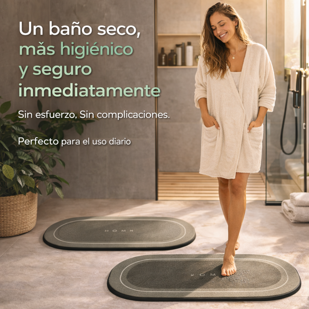 AquaDry™ La alfombra que evita humedad, bacterias y resbalones en tu baño