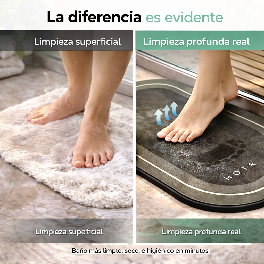 AquaDry™ La alfombra que evita humedad, bacterias y resbalones en tu baño