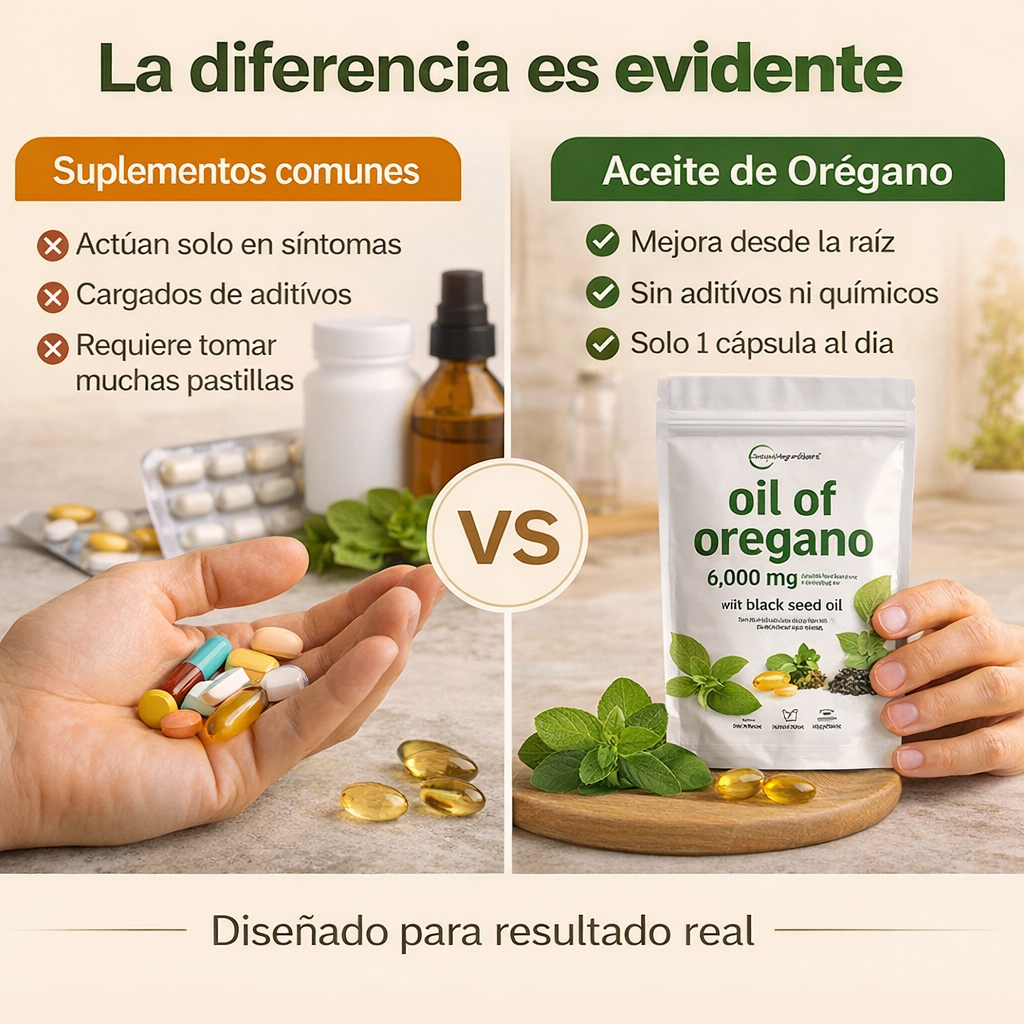 Aceite De Orégano 60 capsulas - Refuerza tu sistema inmune y mejora tu digestión de forma natural