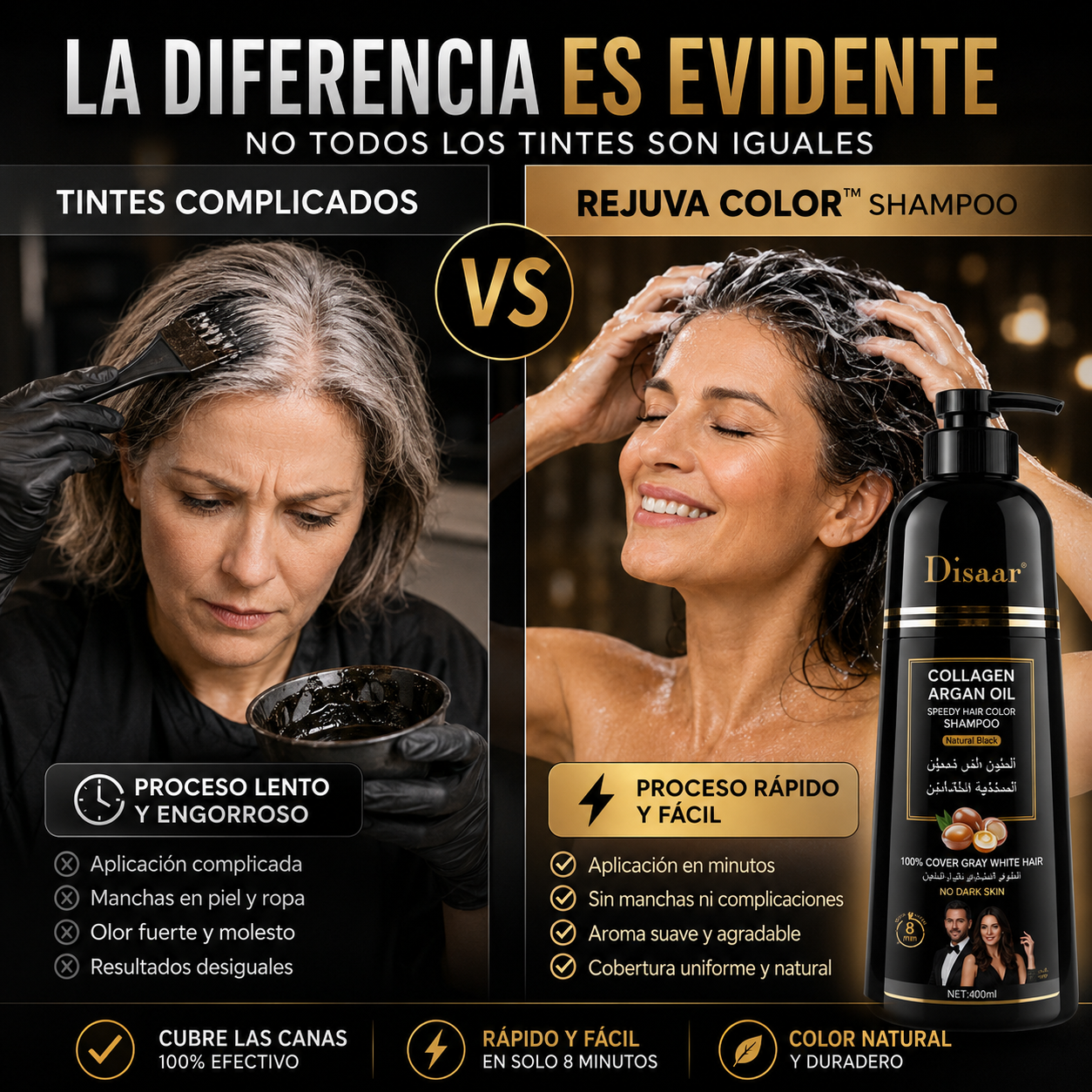 RejuvaColor™ Cubre tus canas en minutos SIN peluquería ni tinturas complicadas