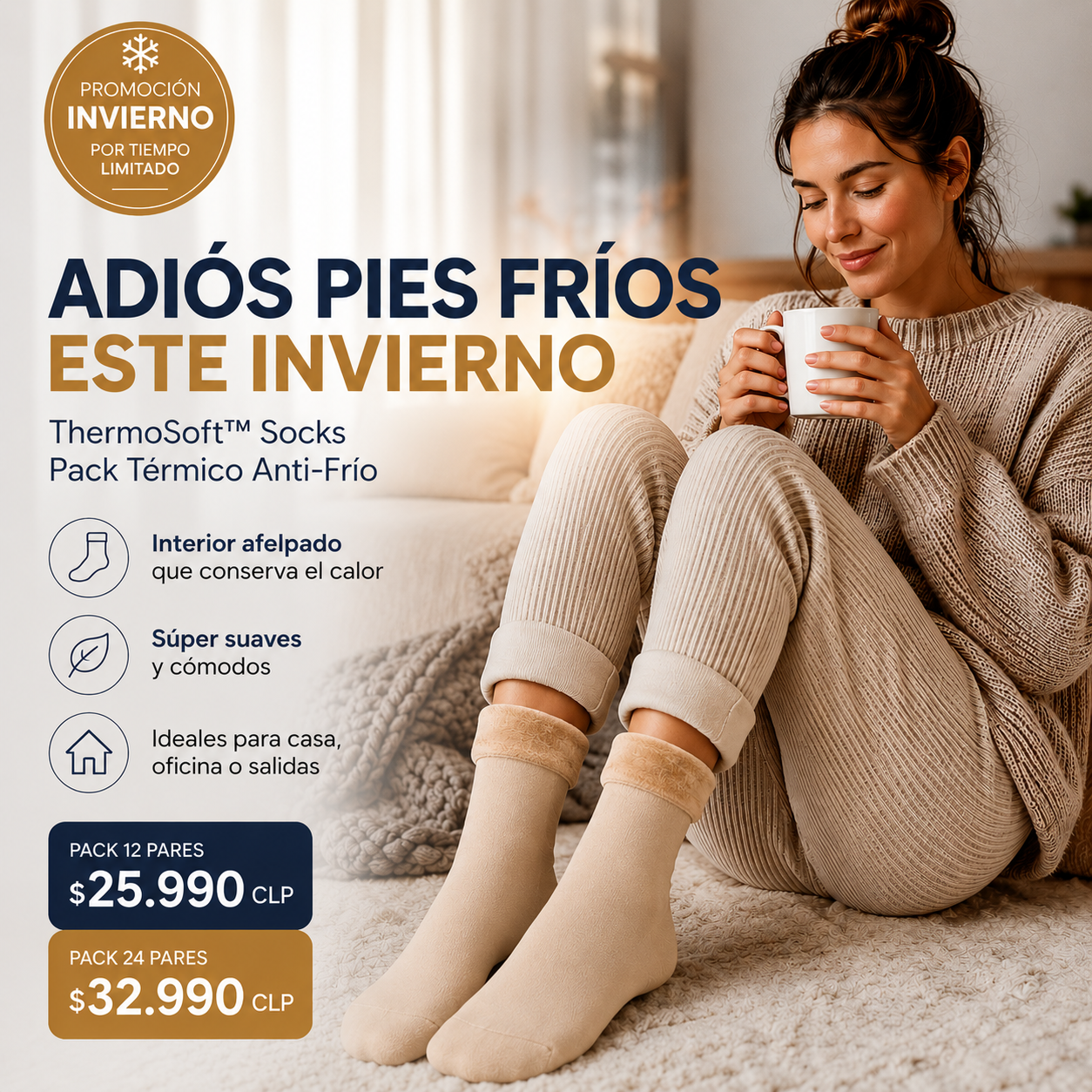 ❄️ ThermoSoft™ Socks Pack Térmico Anti-Frío Invierno