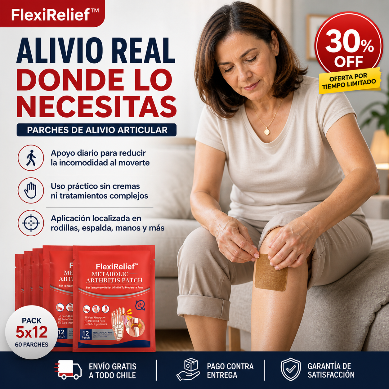 FlexiRelief™ Parches de Alivio Articular