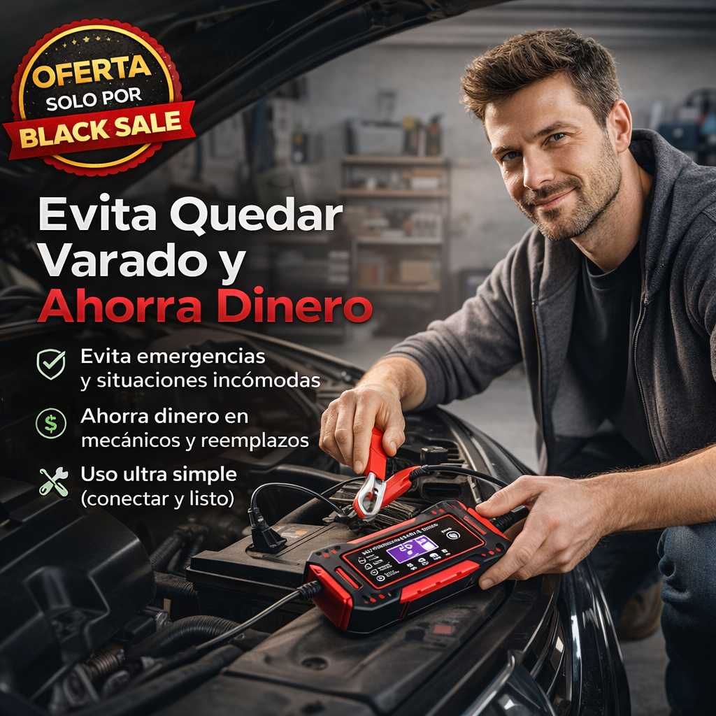 AutoCharge Pro™ – Cargador Inteligente de Batería 12V