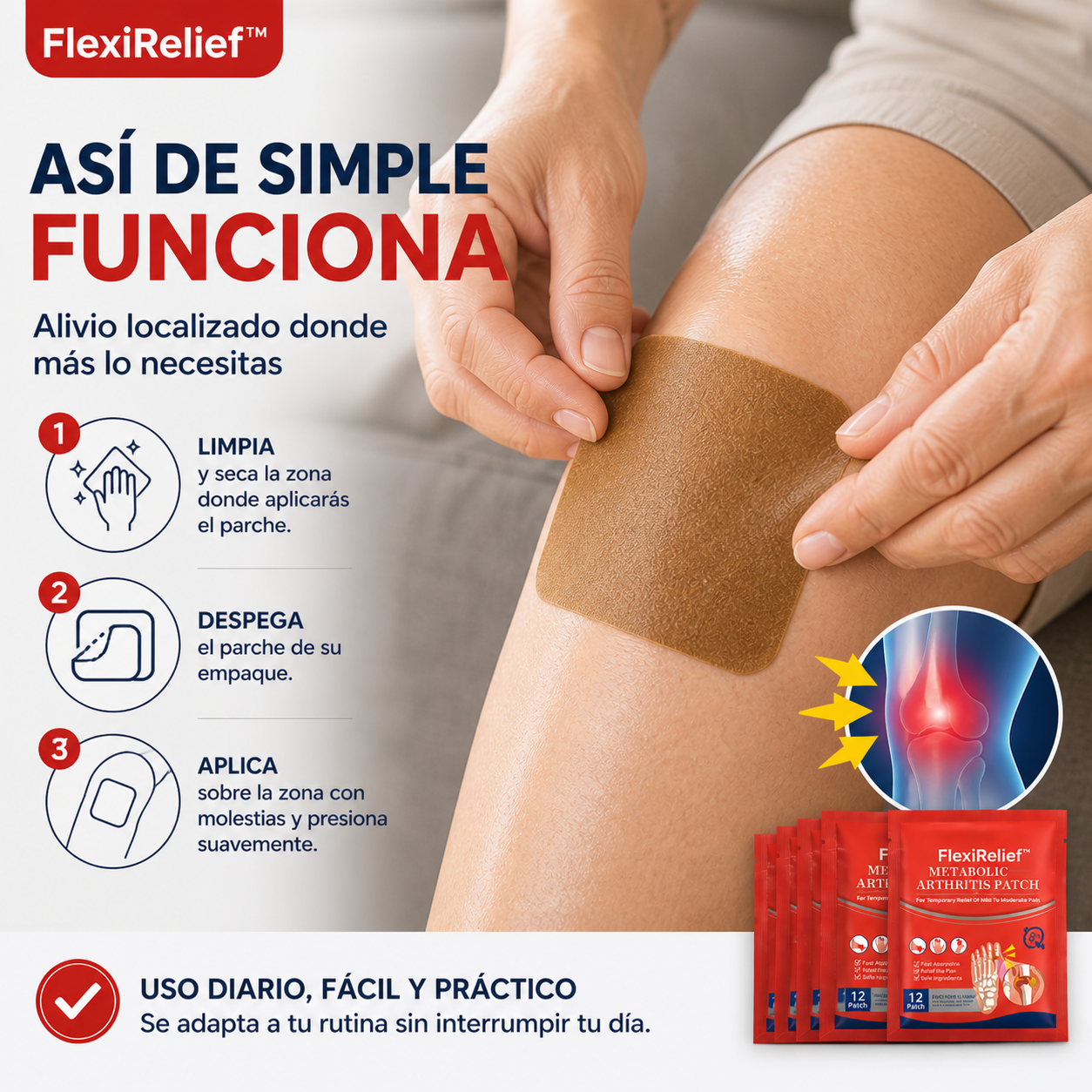FlexiRelief™ Parches de Alivio Articular