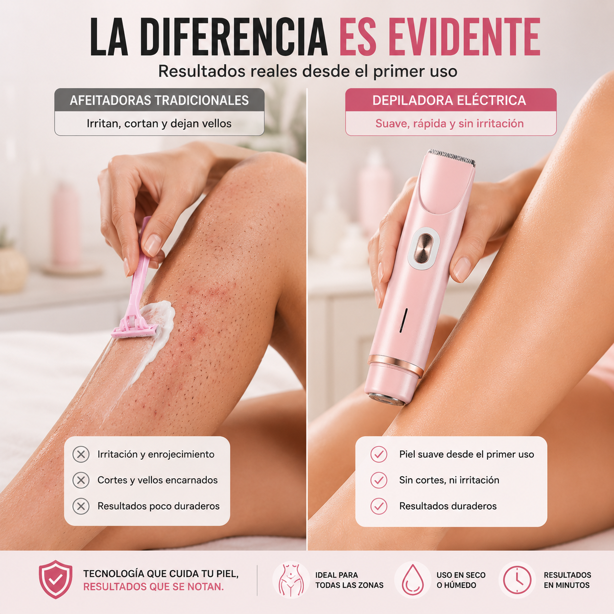 VELOURA SILK™ - La rasuradora femenina 2 en 1 diseñada para zonas sensibles