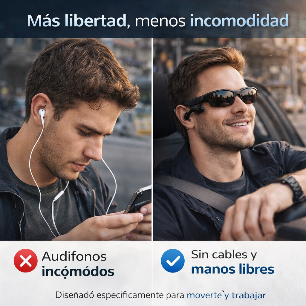 SoundGlasses Pro™ - Lentes Inteligentes con Audio Bluetooth Integrado