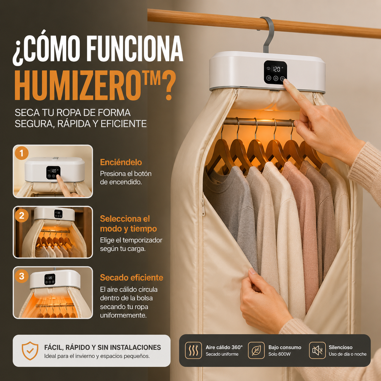 HumiZero™ - Secadora Portátil Anti-Humedad