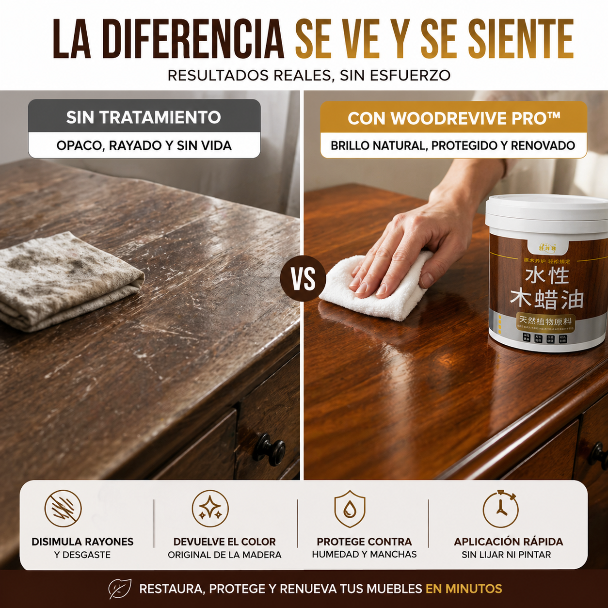 WoodRevive PRO™ – Cera Restauradora 3 en 1 para Madera