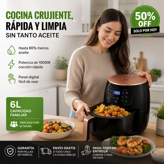 AirCrisp Pro 6L™ – Freidora Inteligente Sin Aceite