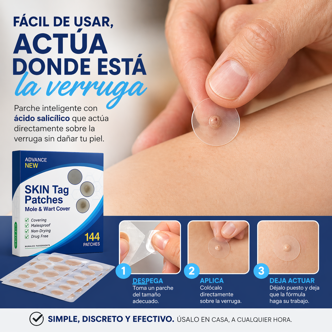 VerruClear™ Parches Inteligentes Anti-Verrugas